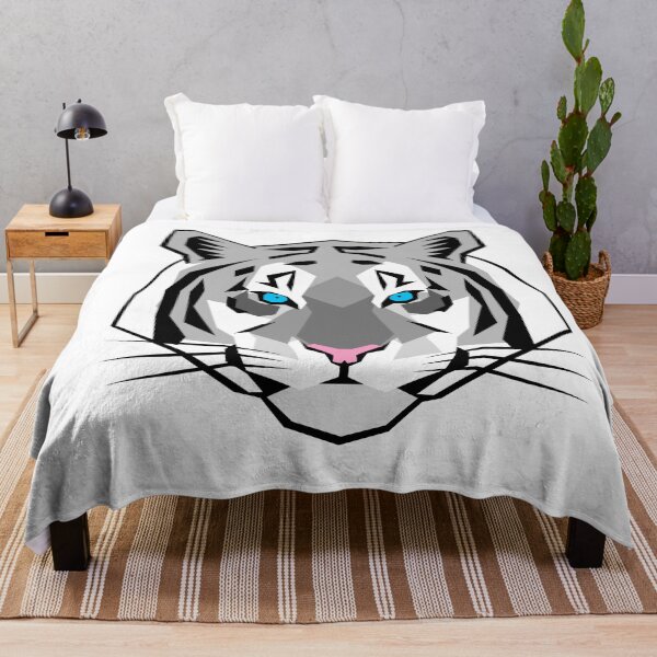 Item preview, White Tiger Geometric Art designed and sold by WildByNature.