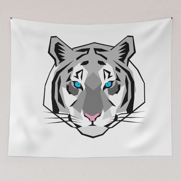 Item preview, White Tiger Geometric Art designed and sold by WildByNature.