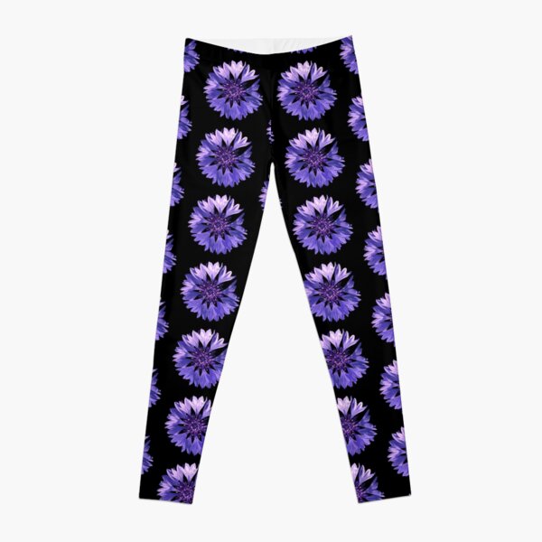 Mountain Cornflower - Black Leggings