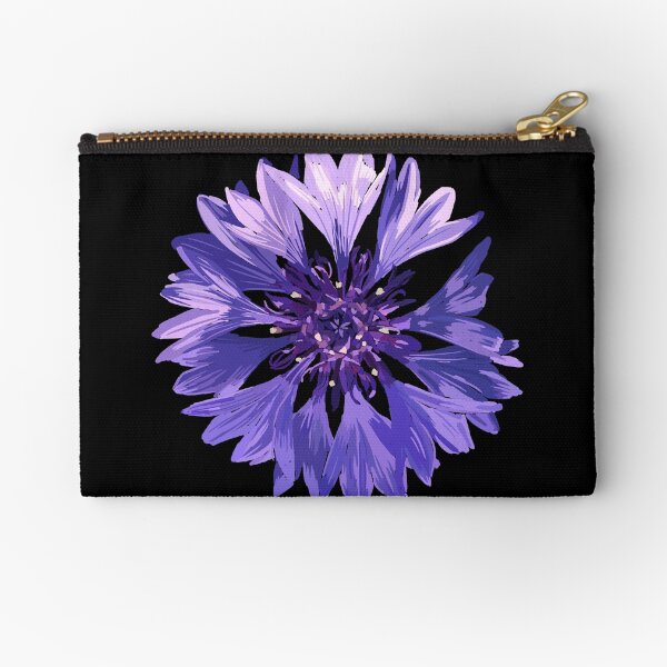 Mountain Cornflower - Black Zipper Pouch
