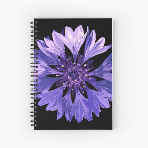 Mountain Cornflower - Black Spiral Notebook