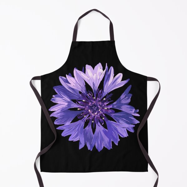 Mountain Cornflower - Black Apron