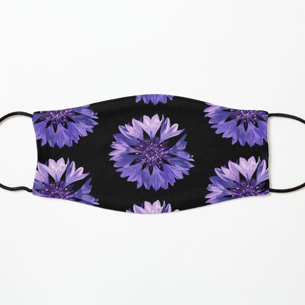 Mountain Cornflower - Black Kids Mask