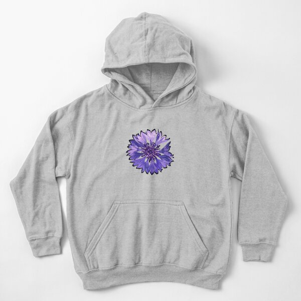 Mountain Cornflower - Black Kids Pullover Hoodie