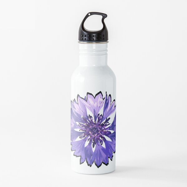 Mountain Cornflower - Black Water Bottle