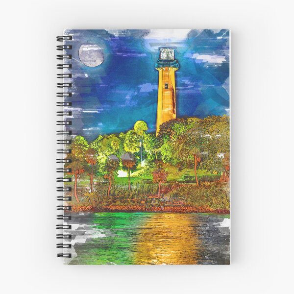 Item preview, Lighthouse Moonlight Florida USA - For Lighthouse Lovers designed and sold by ColortrixArt.