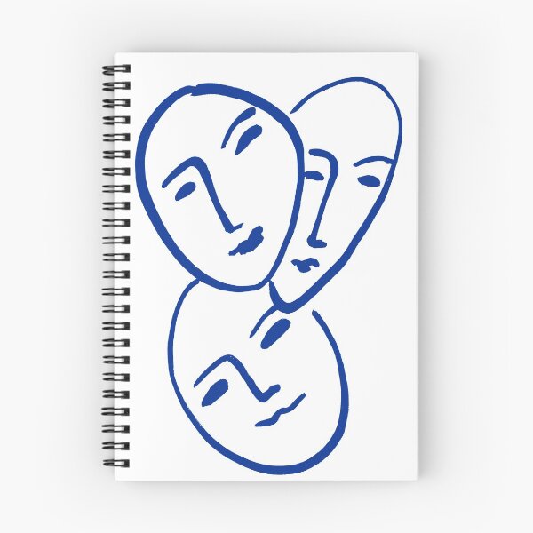 Aperçu de l'œuvre Imprimé Matisse - Visages - Bleu créée et vendue par Alli Well.