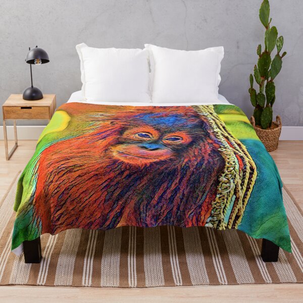 AnimalColor OrangUtan 001 Throw Blanket