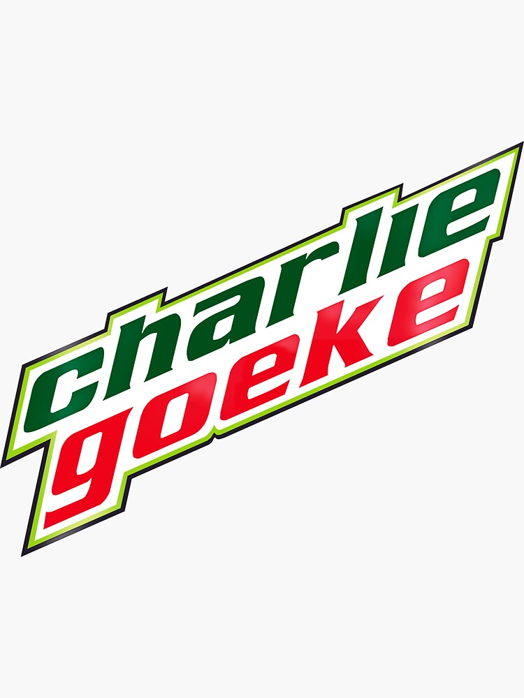 "Charlie Goeke's Beautiful Name in Mountain Dew Font (very cool bro