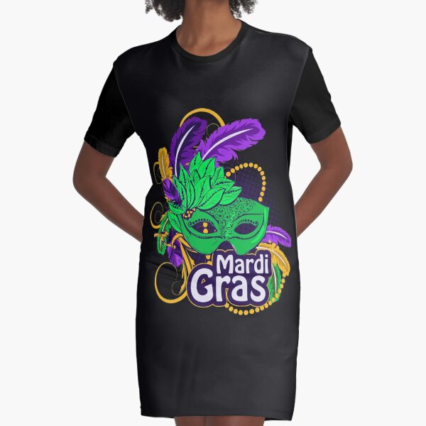 Mardi Gras Costume It's a Mardi Gras Thing Beads and Bling T-Shirt-Mardi Gras mask beads tshirt costume apparel gift Graphic T-Shirt Dress