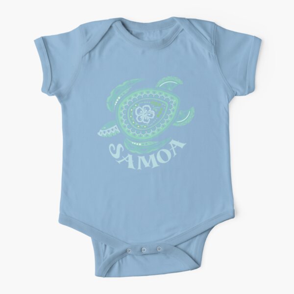 Samoa Tribal Turtle Short Sleeve Baby One-Piece