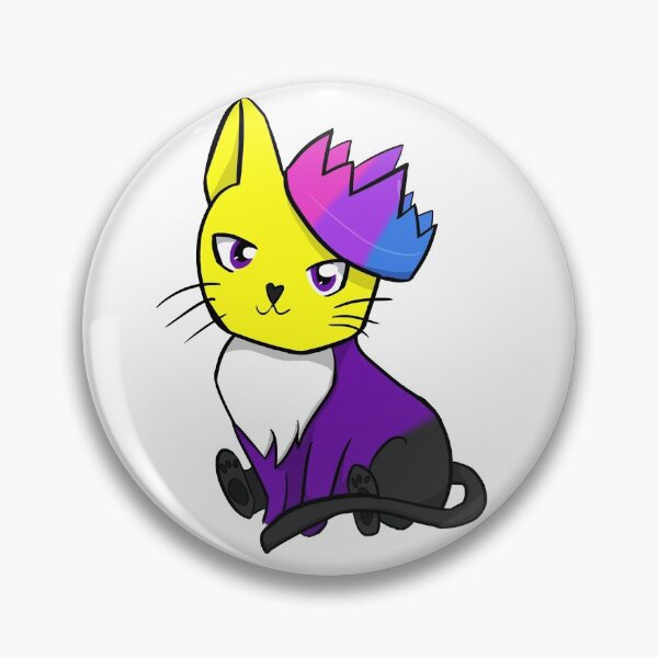 Item preview, Non-Binary Bisexual Pride Cat designed and sold by LunarDoodles.