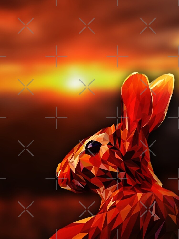 Thumbnail 4 of 4, iPhone Case, Polygon Rabbit Sunset designed and sold by ElespectroJ.
