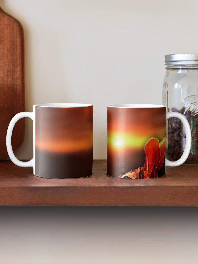 Thumbnail 2 of 6, Coffee Mug, Polygon Rabbit Sunset designed and sold by ElespectroJ.