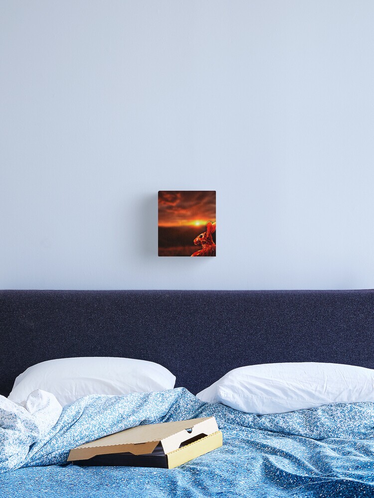 Thumbnail 2 of 3, Canvas Print, Polygon Rabbit Sunset designed and sold by ElespectroJ.