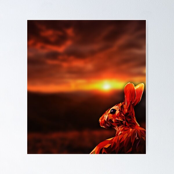 Item preview, Polygon Rabbit Sunset designed and sold by ElespectroJ.