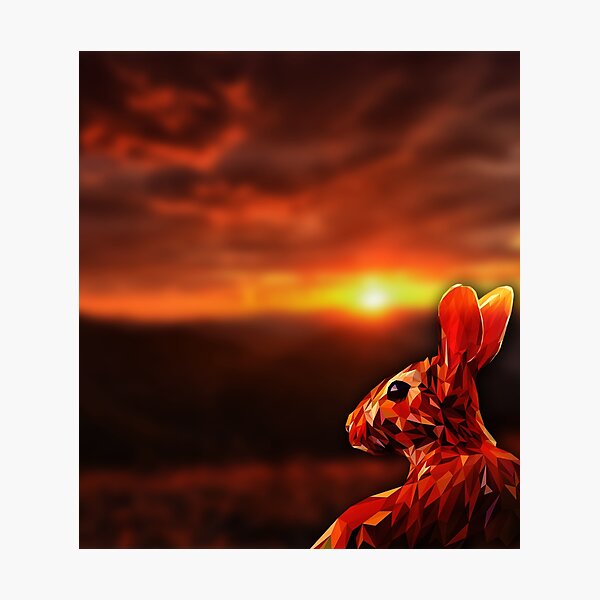 Item preview, Polygon Rabbit Sunset designed and sold by ElespectroJ.