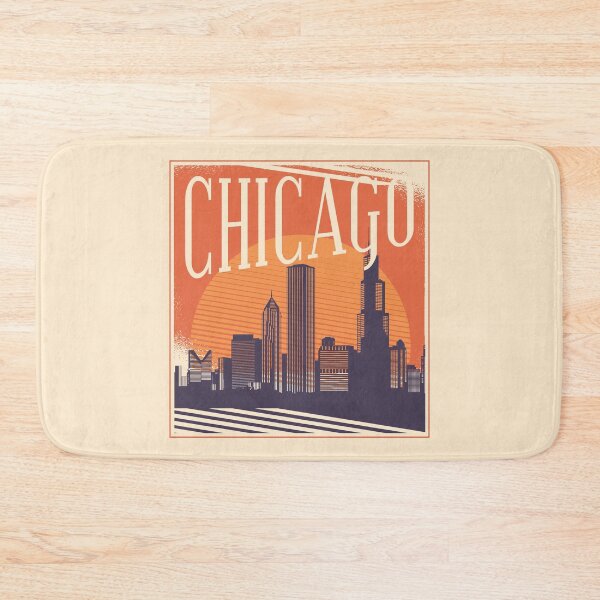 Item preview, Chicago City Skyline with Retro Sunset designed and sold by CoolSilhouettes.