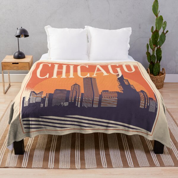 Item preview, Chicago City Skyline with Retro Sunset designed and sold by CoolSilhouettes.