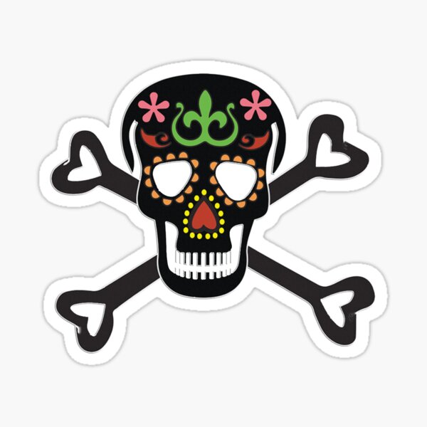Black Candy Skull Sticker