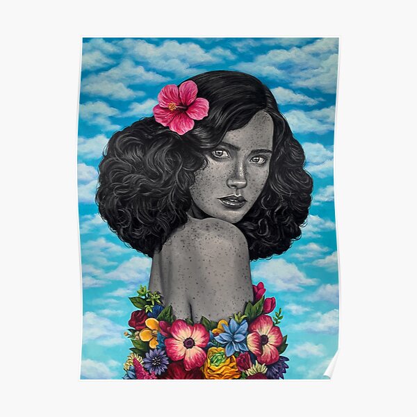 "Leilani Flower Girl Painting " Poster by evanartt Redbubble