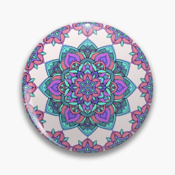 Artikelvorschau, Gezeichnete Mandala der Rosen-Quarz-und Ruhe-Hand auf weißem Hintergrund entworfen und verkauft von MandalaFlowerArt.