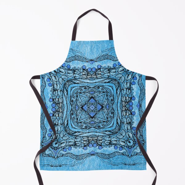 Item preview, blue garden patttern designed and sold by MandalaFlowerArt.