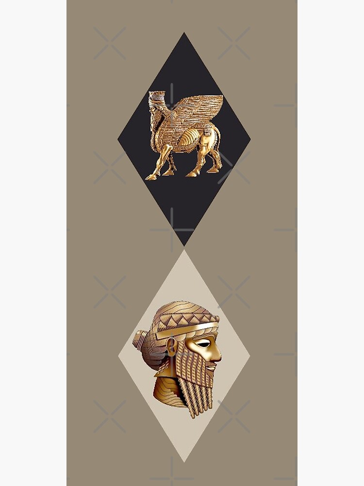 Assyrian Lamassu And The King Sargon Poster For Sale By Doniainart Redbubble