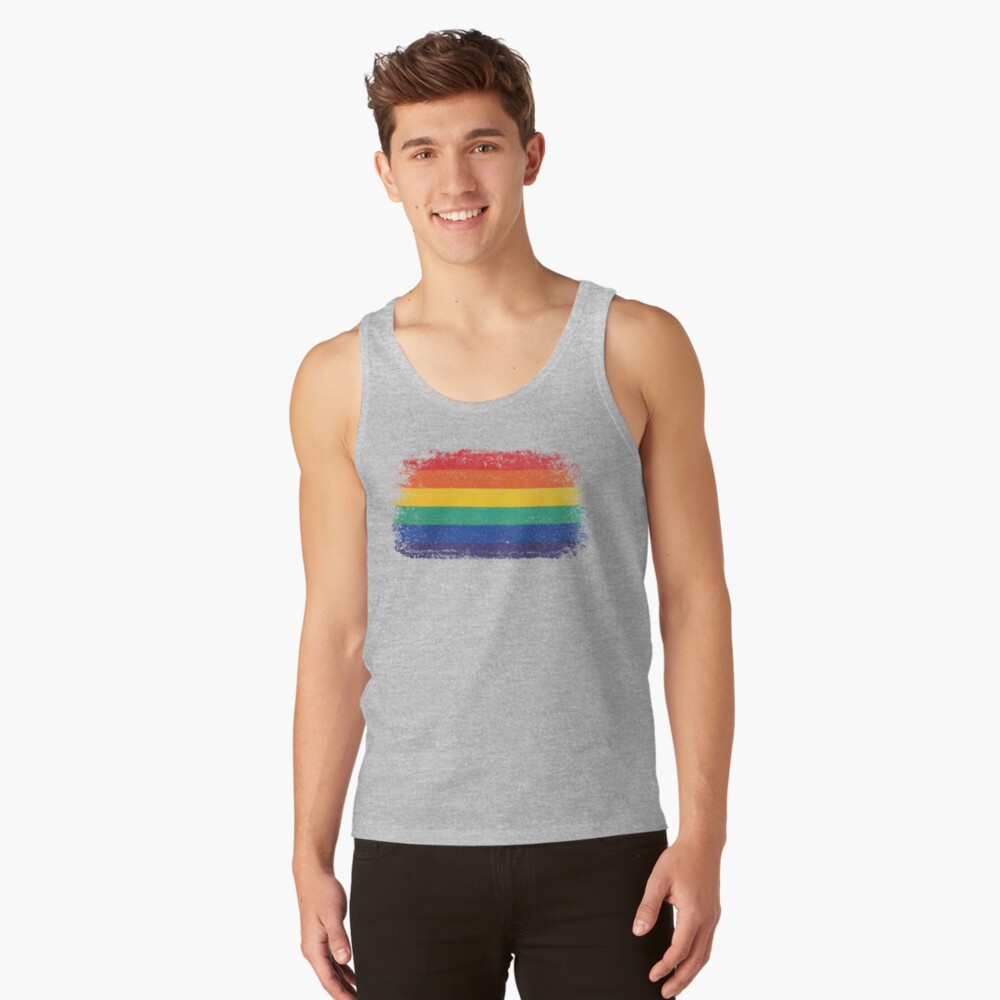 Discover Distressed Pride Flag Tank Top