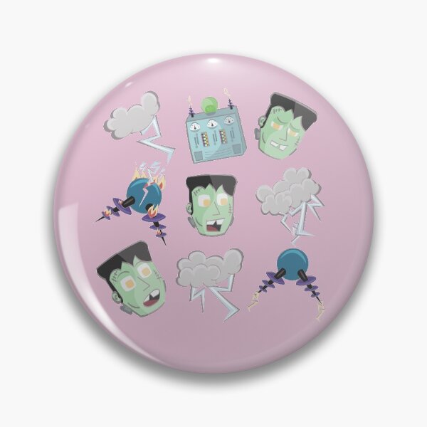 Item preview, Halloween: Frankenstein experiment pattern in pink designed and sold by Norelli.