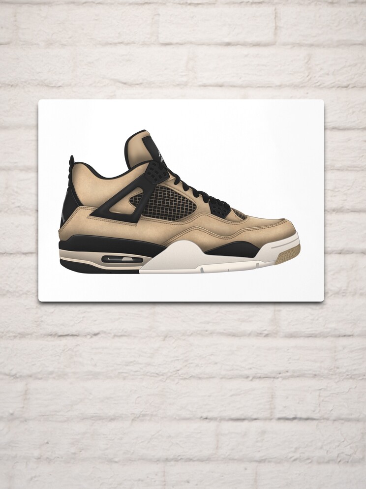 Jordan 4 MUSHROOM Air Sneaker Metal Print for Sale by SneakerShop Redbubble