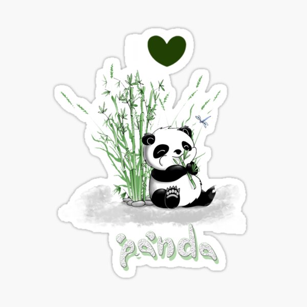 I Love Panda Stickers Redbubble