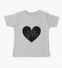 Riot Grrrl - White Text Baby Tee