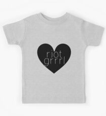 Riot Grrrl - White Text Kids Tee