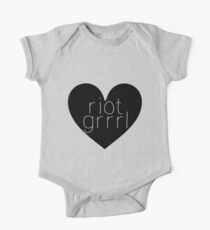 Riot Grrrl - Transparent Text One Piece - Short Sleeve