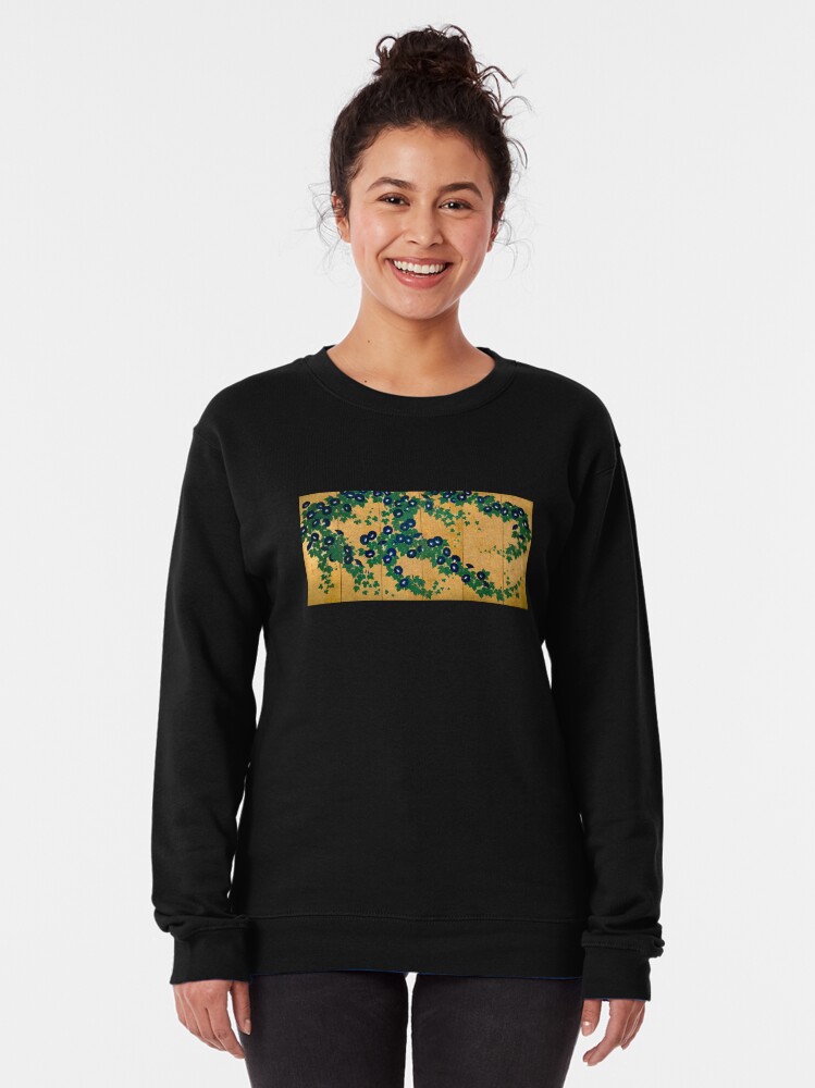 Alternate view of Morning Glories by Suzuki Kiitsu Pullover Sweatshirt