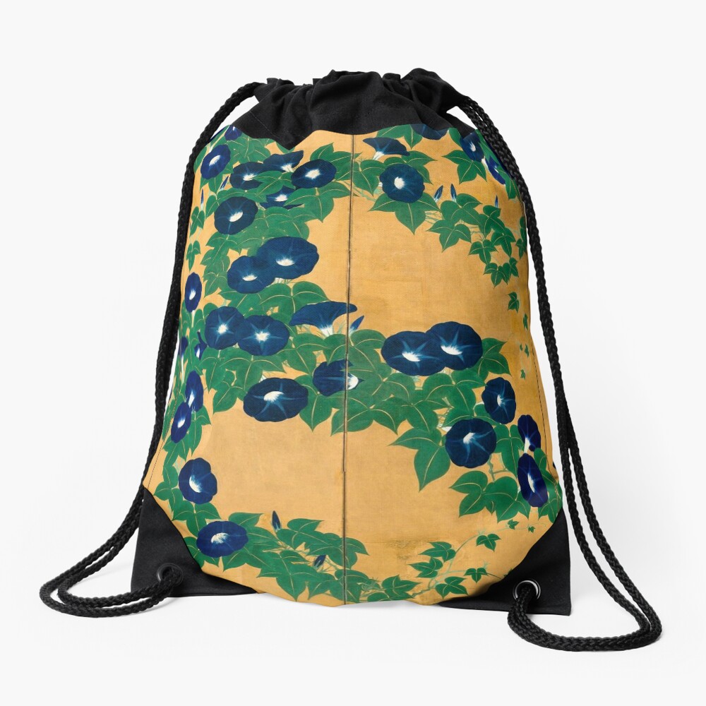 Morning Glories by Suzuki Kiitsu Drawstring Bag