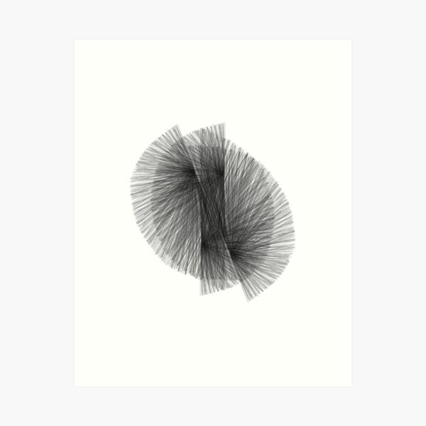 Item preview, Black & White Radiating Lines Mid Century Modern Geometric Abstract designed and sold by Janine Aykens.