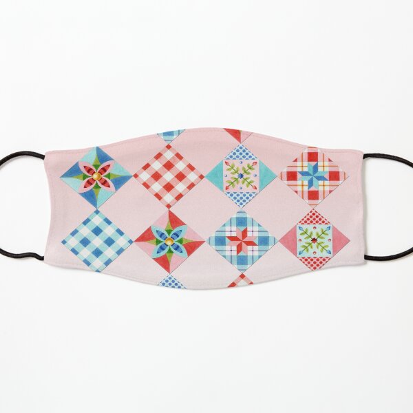 Country Days Patchwork on Pink Kids Mask