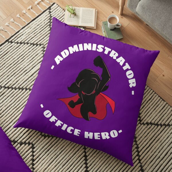 Office Administrator Super Hero Funny Appreciation - Female Floor Pillow