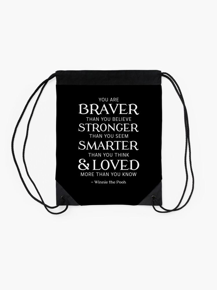 Alternate view of You Are Braver, Stronger, Smarter, & Loved Drawstring Bag