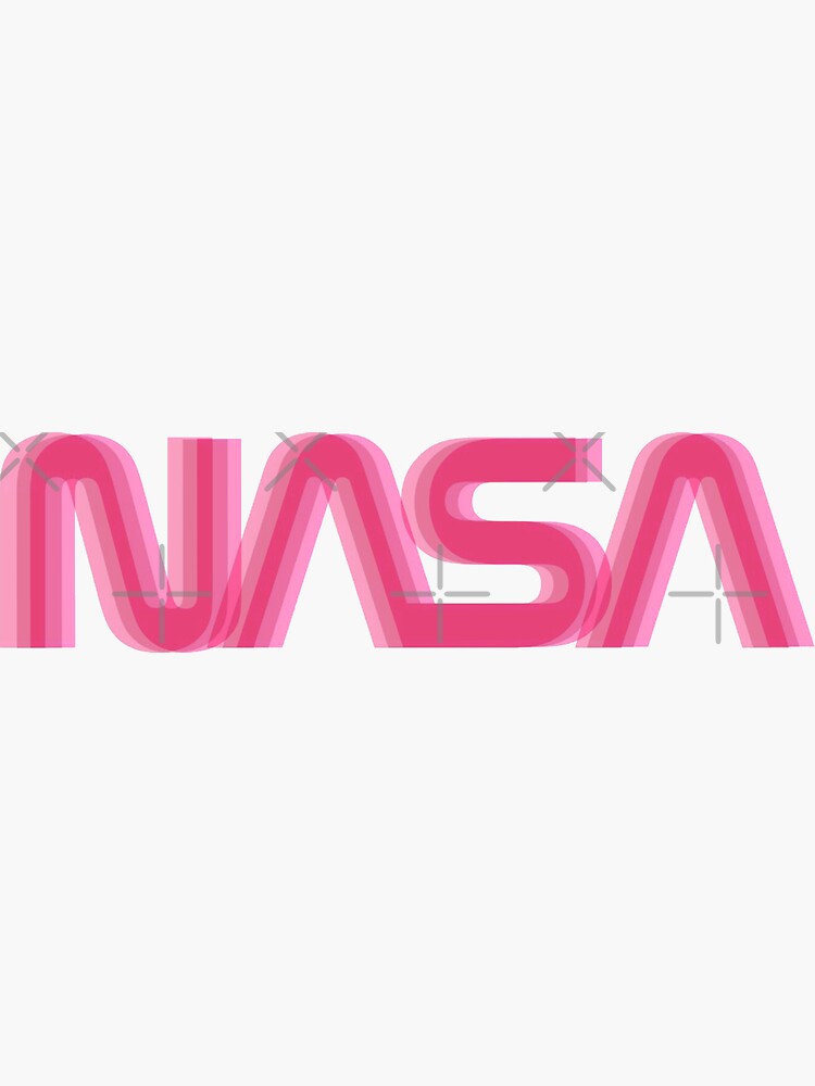 Pink NASA Logo Sticker by AJ27 in 2021. Nasa , Cute laptop