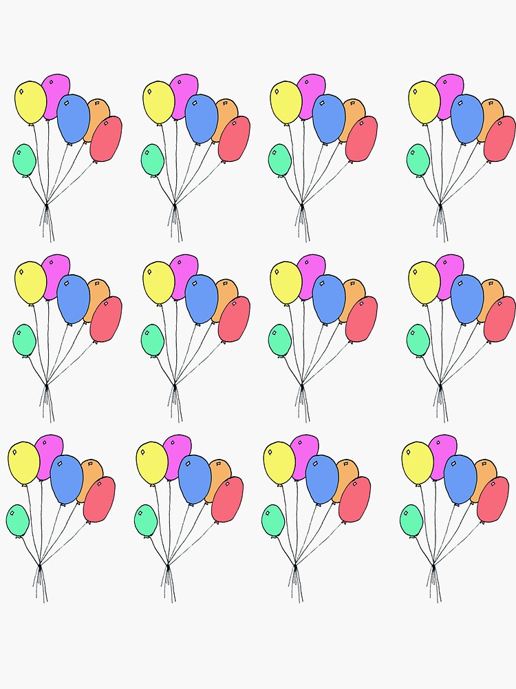 Birthday party balloons Sticker for Sale by RaionKeiji