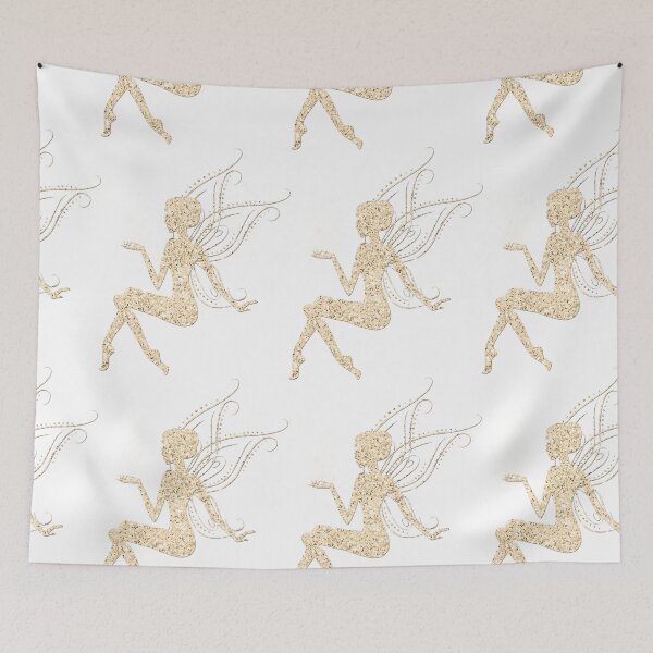 Artikelvorschau, Sitting Fairy Fairies Glitter Fairy Tale Wing Elf Magic Pattern entworfen und verkauft von digitalvintage.