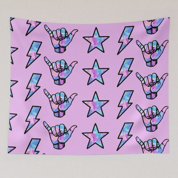 Item preview, watercolor shaka, star and lightning sticker pack designed and sold by samantha brachman.
