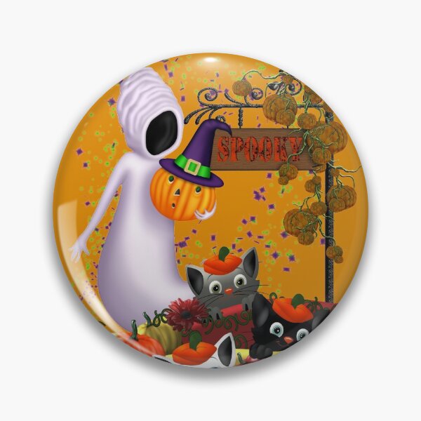 Item preview, Halloween Cats and the Friendly Ghost designed and sold by LoneAngel.