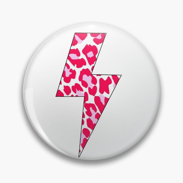 Item preview, hot pink cheetah print lighting bolt designed and sold by americanteenart.