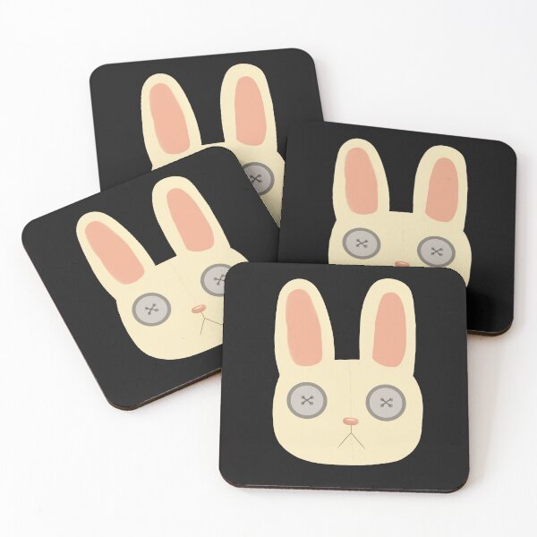 Item preview, Flat Button-Eyed Bunny (dark bg) designed and sold by chocomilked.
