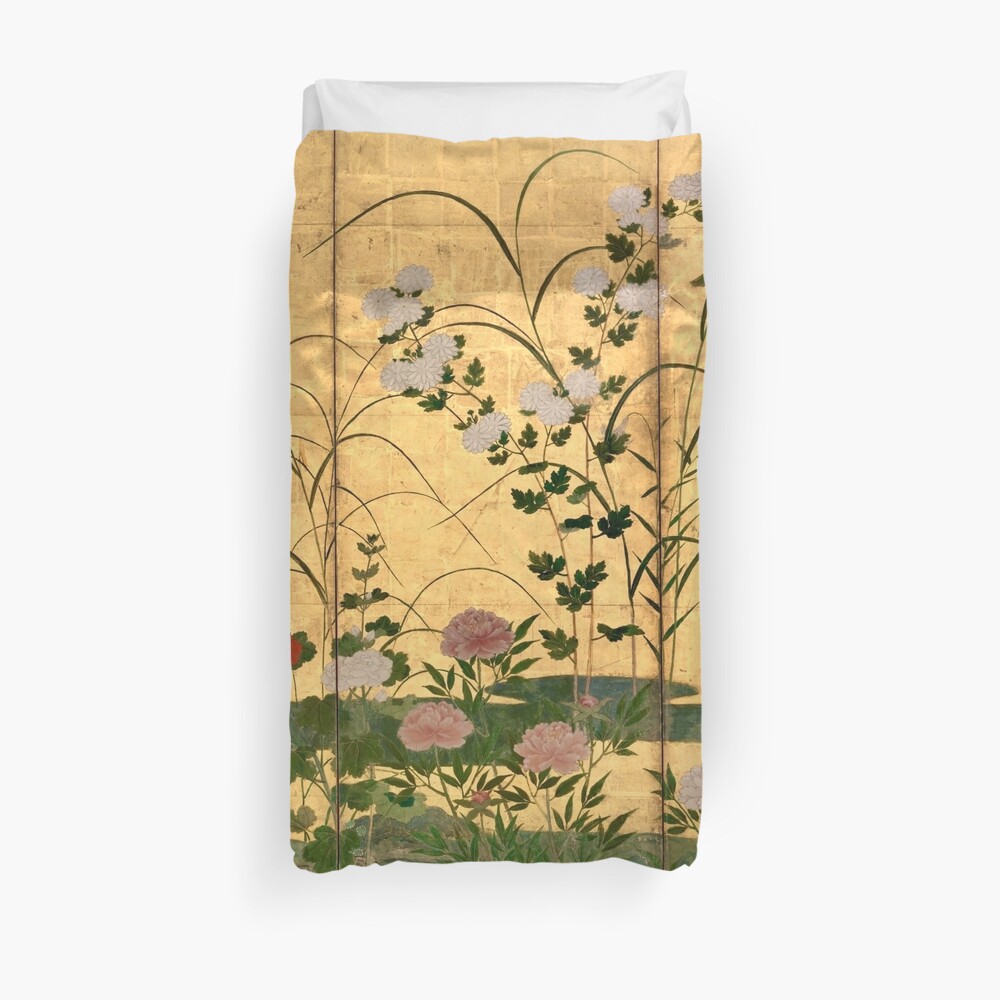 Flowers and Grasses of the Four Seasons Duvet Cover