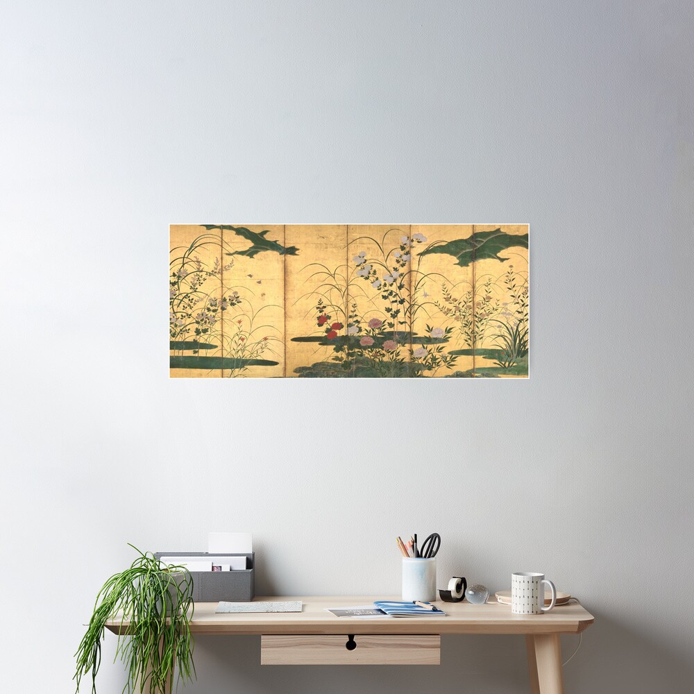 Flowers and Grasses of the Four Seasons Poster